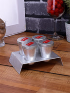 Aluminium Kulfi Mould Set of 4 with Stand, Reusable Ice Cream Maker