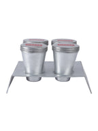 Aluminium Kulfi Mould Set of 4 with Stand, Reusable Ice Cream Maker