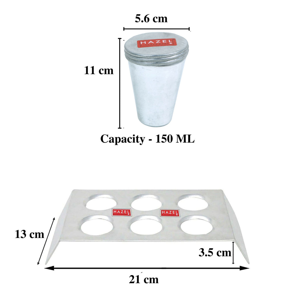 Aluminium Kulfi Mould Set with Stand, Ice Cream Popsicle Maker, Set of 6