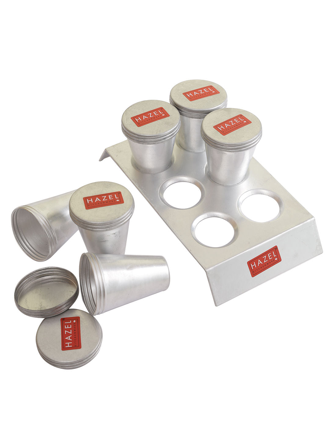Aluminium Kulfi Mould Set with Stand, Ice Cream Popsicle Maker, Set of 6