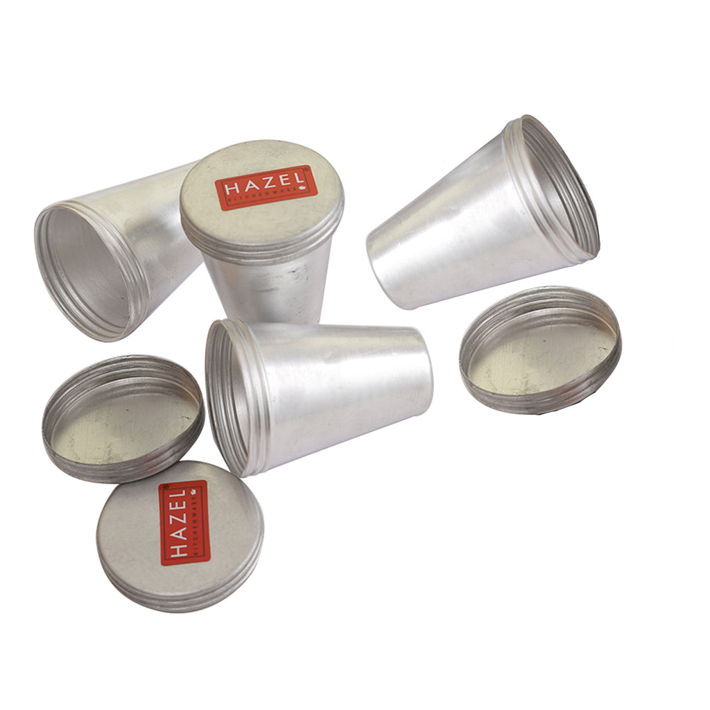 Aluminium Kulfi Mould Set of 4 with Lid, Reusable Ice Cream Moulds