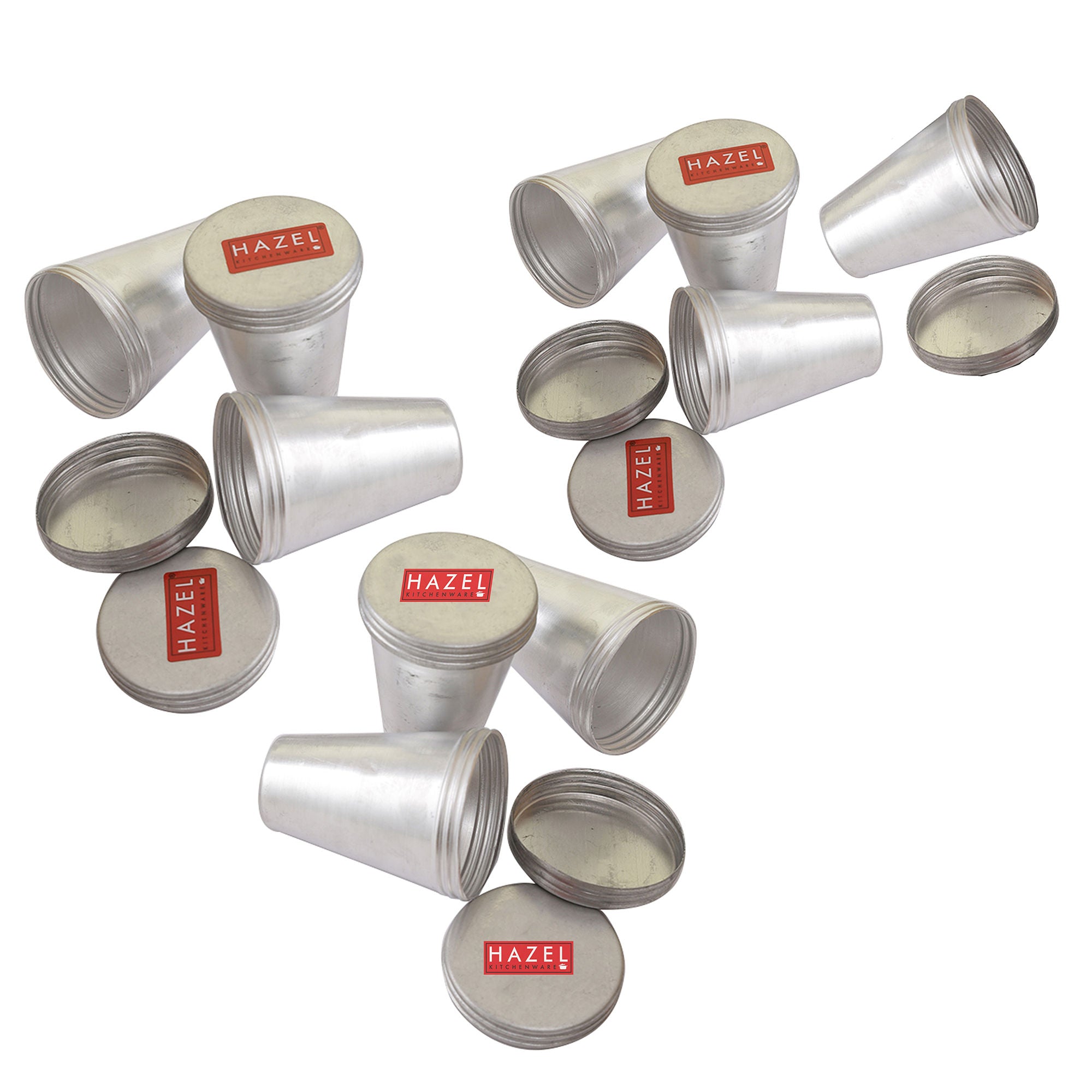 Aluminium Kulfi Moulds Set of 10, Reusable Ice Cream Moulds with Lid
