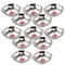 Stainless Steel Square Dessert Plate & Katori Set, 260 ml, Set of 12