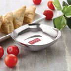 Stainless Steel Square Dessert Plate & Katori Set, 260 ml, Set of 12
