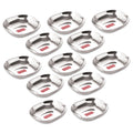 Stainless Steel Square Dessert Plate & Katori Set, 400 ml, Set of 12