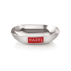 Stainless Steel Square Dessert Plate & Katori Set, 450 ml, Set of 2