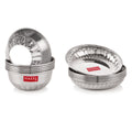 Stainless Steel Plate Bowl Set of 12, Sweet Dish Katori with Plate, Silver