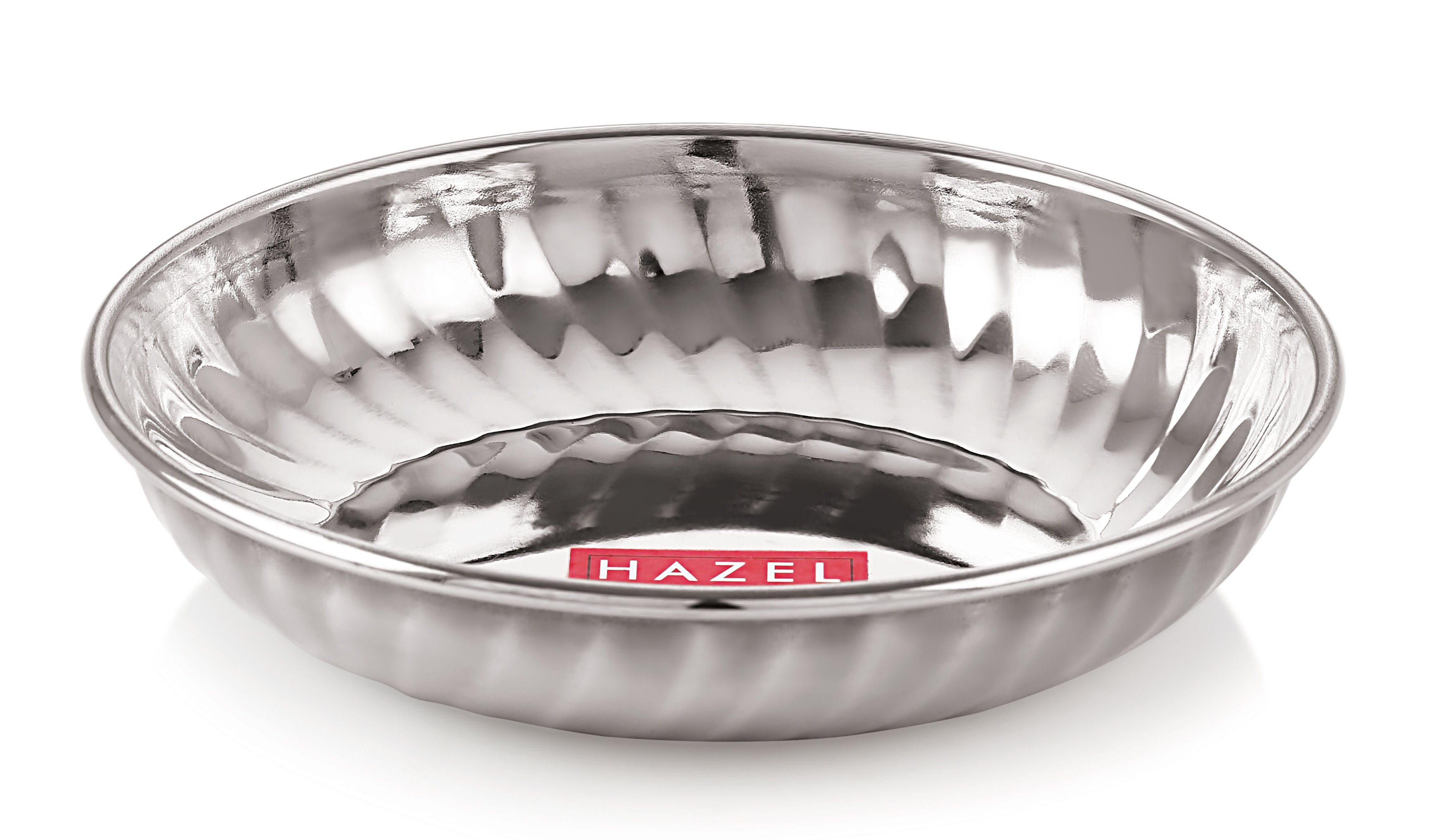 Stainless Steel Plate Bowl Set of 12, Sweet Dish Katori with Plate, Silver