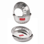 Stainless Steel Bowl Plate Set of 6, Sweet Dish, Katori & Plate, Silver