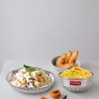 Stainless Steel Bowl Plate Set of 6, Sweet Dish, Katori & Plate, Silver
