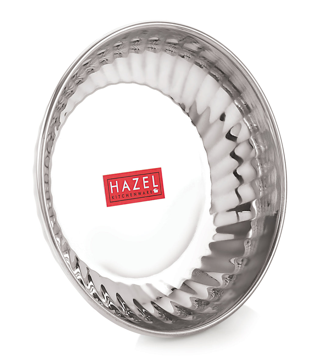 Stainless Steel Bowl Plate Set of 6, Sweet Dish, Katori & Plate, Silver