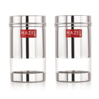 Stainless Steel See-Through Fridge Storage Containers Set of 2, 400 ml