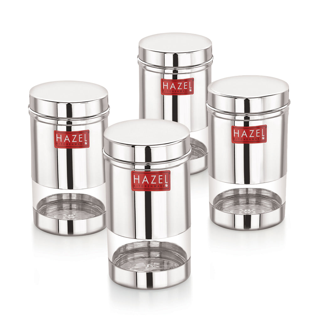 Stainless Steel Airtight Kitchen Storage Containers Set of 4, 400 ml