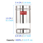 Stainless Steel Airtight Kitchen Storage Containers Set of 4, 400 ml