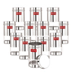 Stainless Steel See Through Kitchen Storage Containers Set of 12, 400 ml