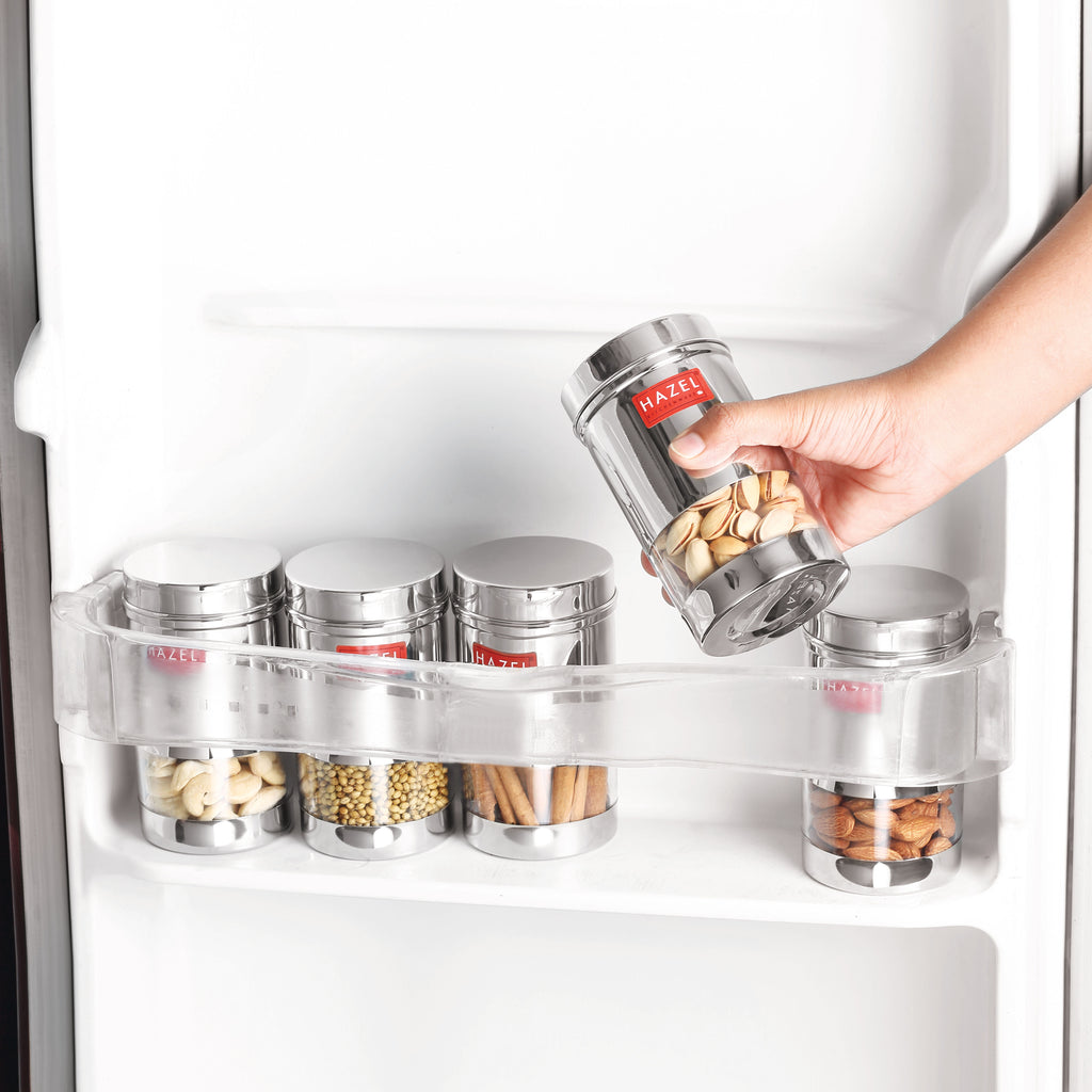 Stainless Steel See Through Kitchen Storage Containers Set of 12, 400 ml