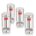 Stainless Steel Airtight Transparent Storage Containers Set of 4, 500 ml