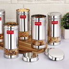 Stainless Steel Airtight Transparent Storage Containers Set of 4, 500 ml