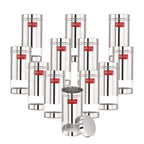 Stainless Steel See Through Storage Containers Set of 12, 500 ml