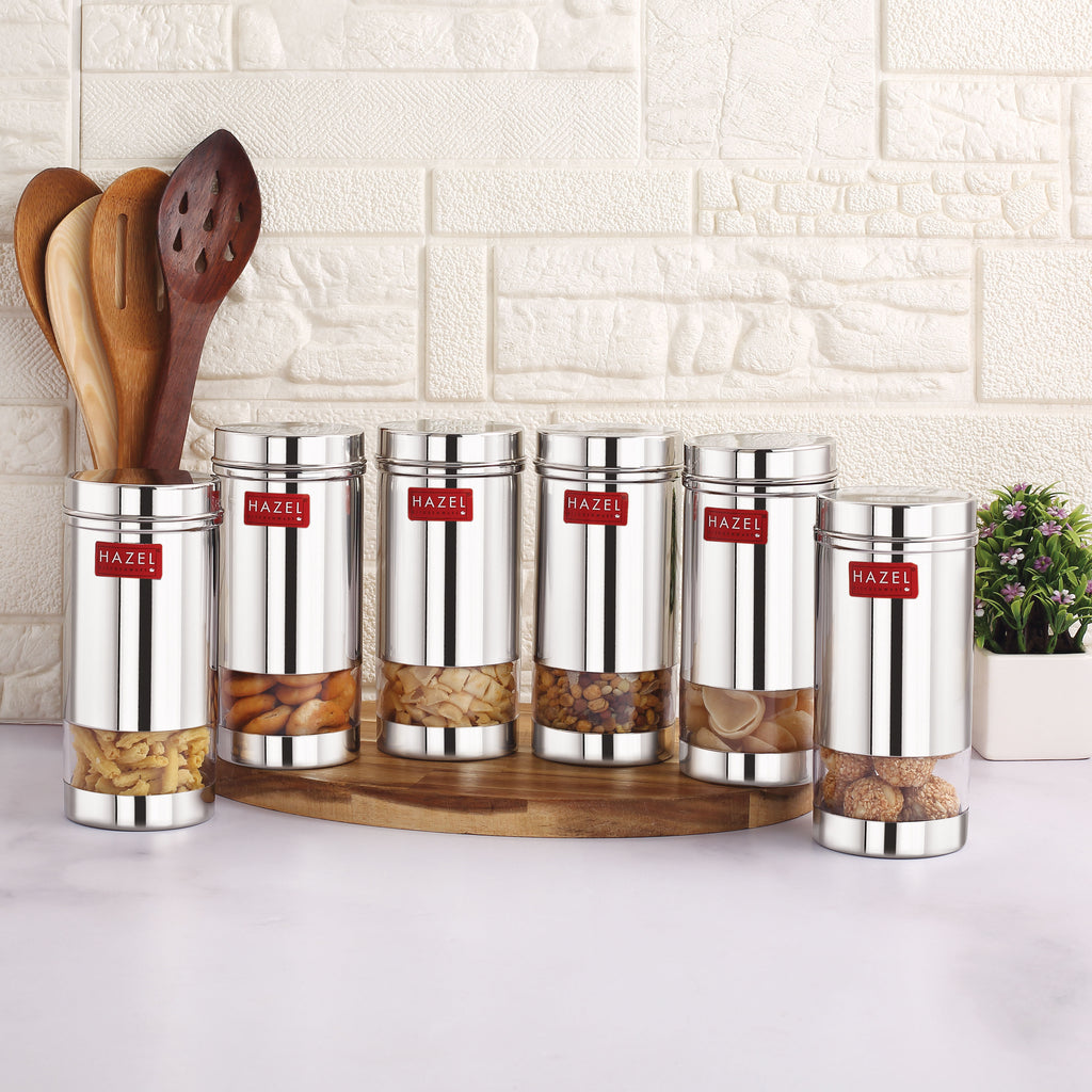 Stainless Steel See Through Storage Containers Set of 12, 500 ml