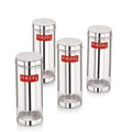 Stainless Steel Airtight See Through Fridge Containers Set of 4, 600 ml