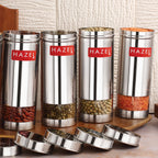 Stainless Steel Airtight See Through Fridge Containers Set of 4, 600 ml