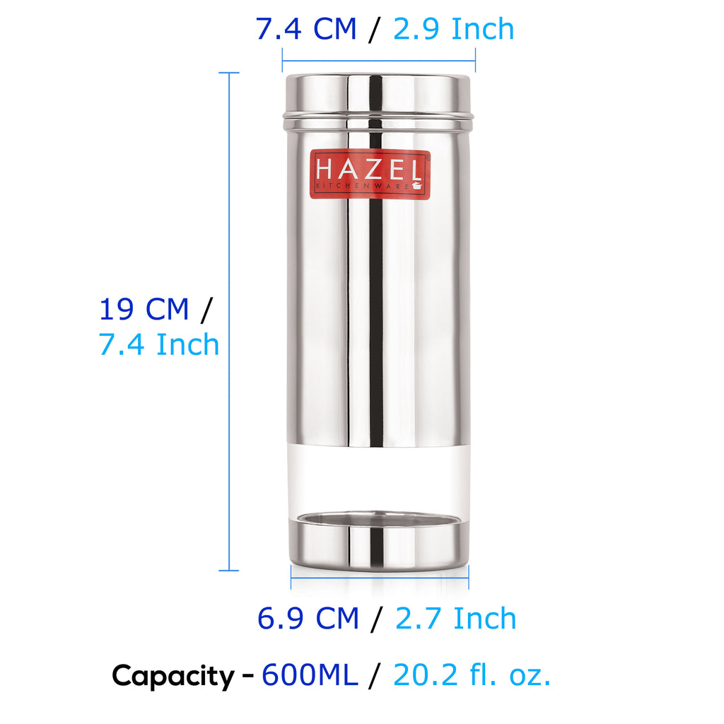 Stainless Steel Airtight See Through Fridge Containers Set of 4, 600 ml
