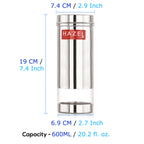 Stainless Steel Airtight Transparent Slim Container Set of 6, 600 ml