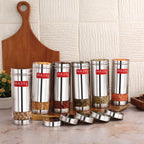 Stainless Steel See Through Storage Containers Set of 12, 600 ml, Silver