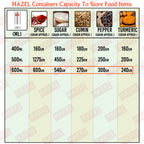 Stainless Steel See Through Storage Containers Set of 12, 600 ml, Silver