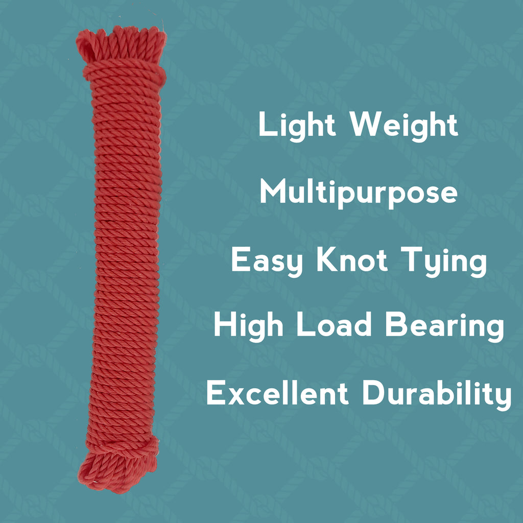Nylon Clothesline Rope Set of 2, 4mm Clothes Drying Rope, 8 Meter, Multicolor