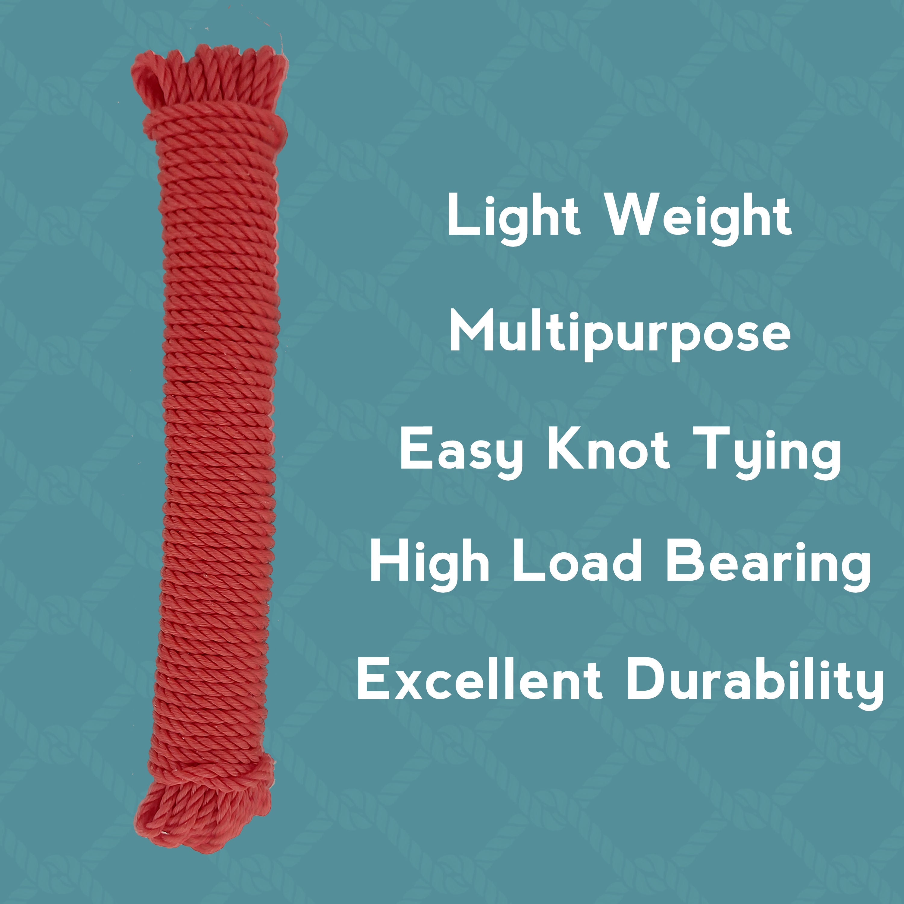 Nylon Clothesline Rope Set of 2, 4mm Clothes Drying Rope, 8 Meter, Multicolor