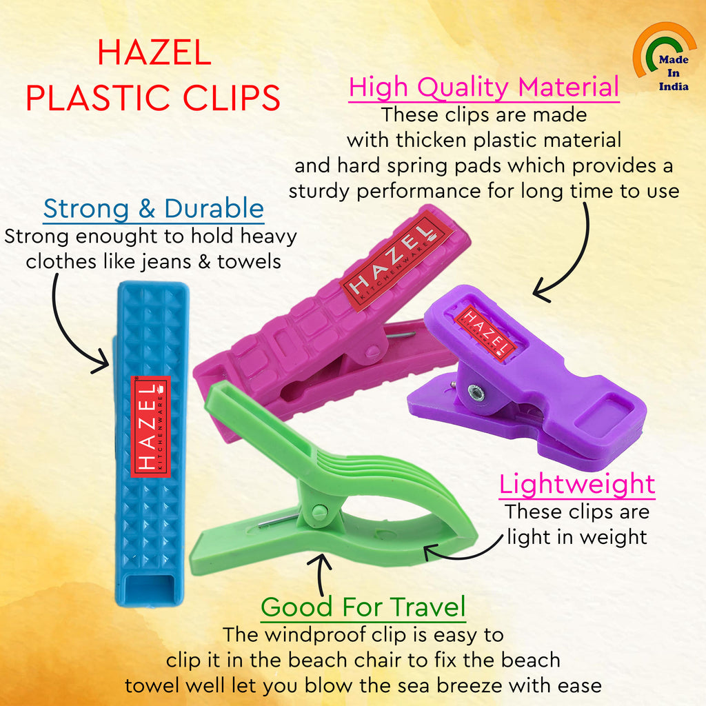 Plastic Cloth Clips for Drying Clothes, Laundry Clips Set of 24