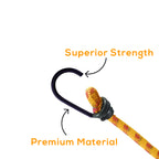 Nylon Elastic Luggage Rope with Hooks, Set of 2, 1.5m & 3m