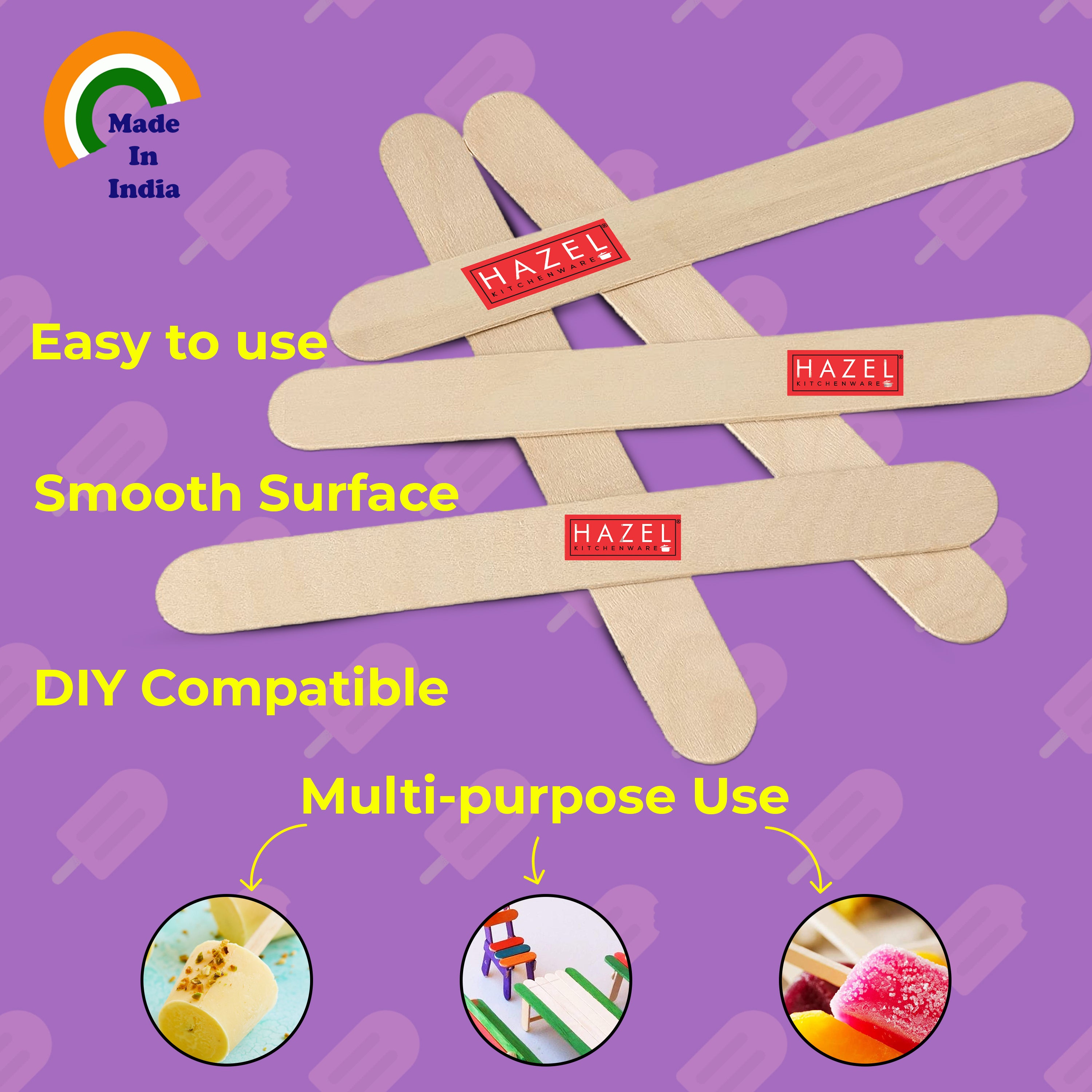 Wooden Ice Cream Sticks, Popsicle Craft Sticks for DIY & Art, 600 pcs