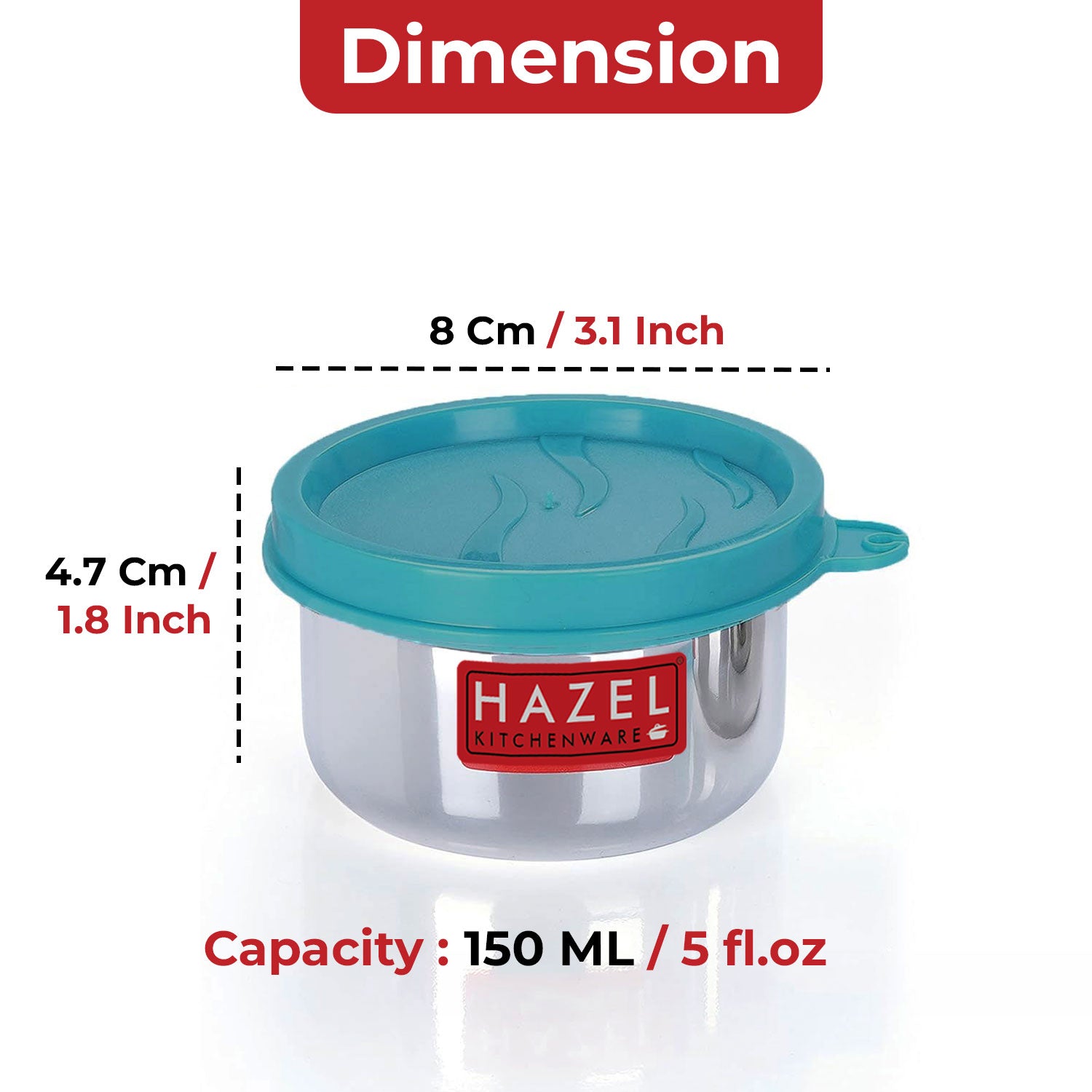 Airtight Steel Containers – 150 ML (Set of 2) |Kitchen Storage Box