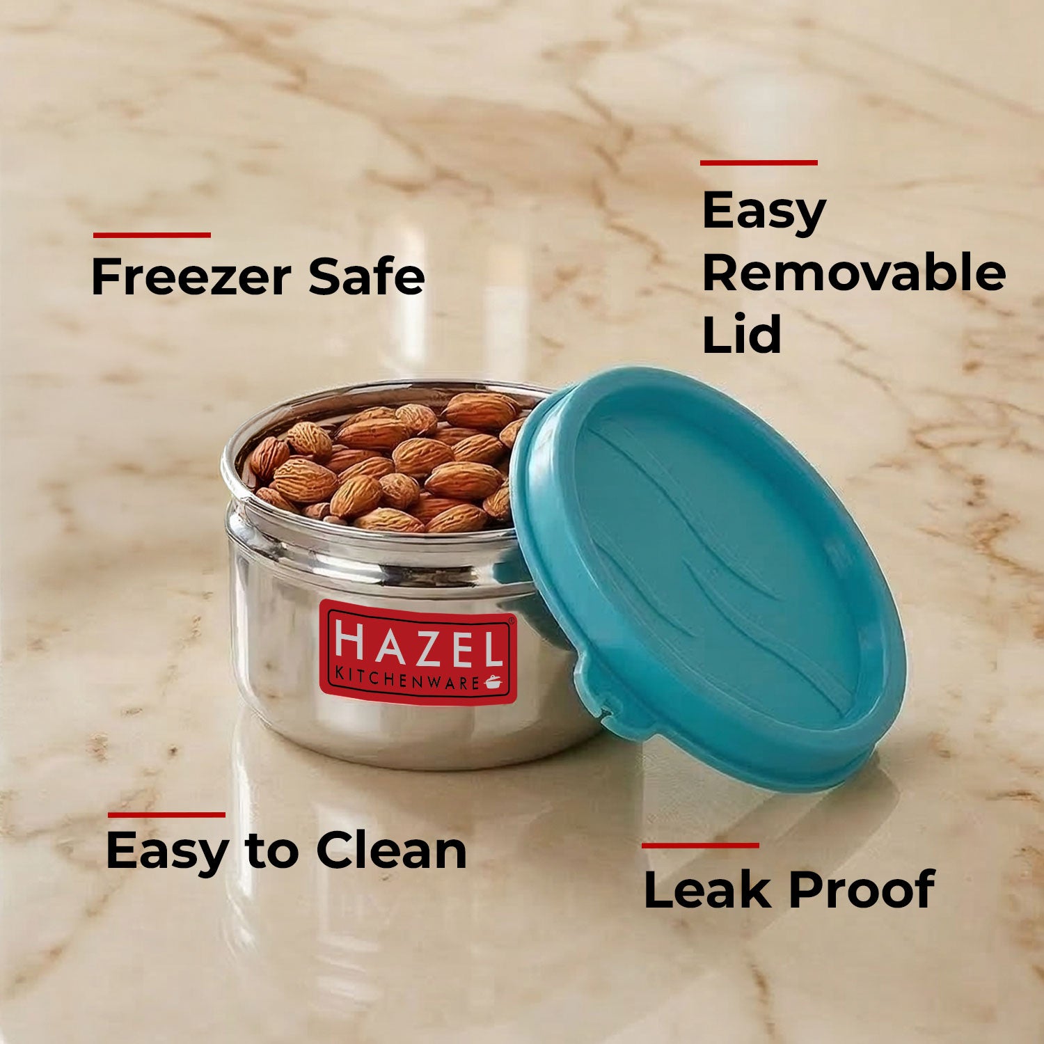 Airtight Steel Containers – 150 ML (Set of 2) |Kitchen Storage Box