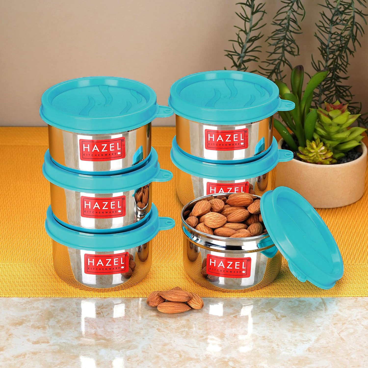 Airtight Steel Containers – 150 ML (Set of 6) |Kitchen Storage Box