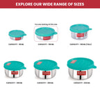 Stainless Steel Airtight Containers for Kitchen Storage– 150 ML (Set of 2) |Tiffin Box