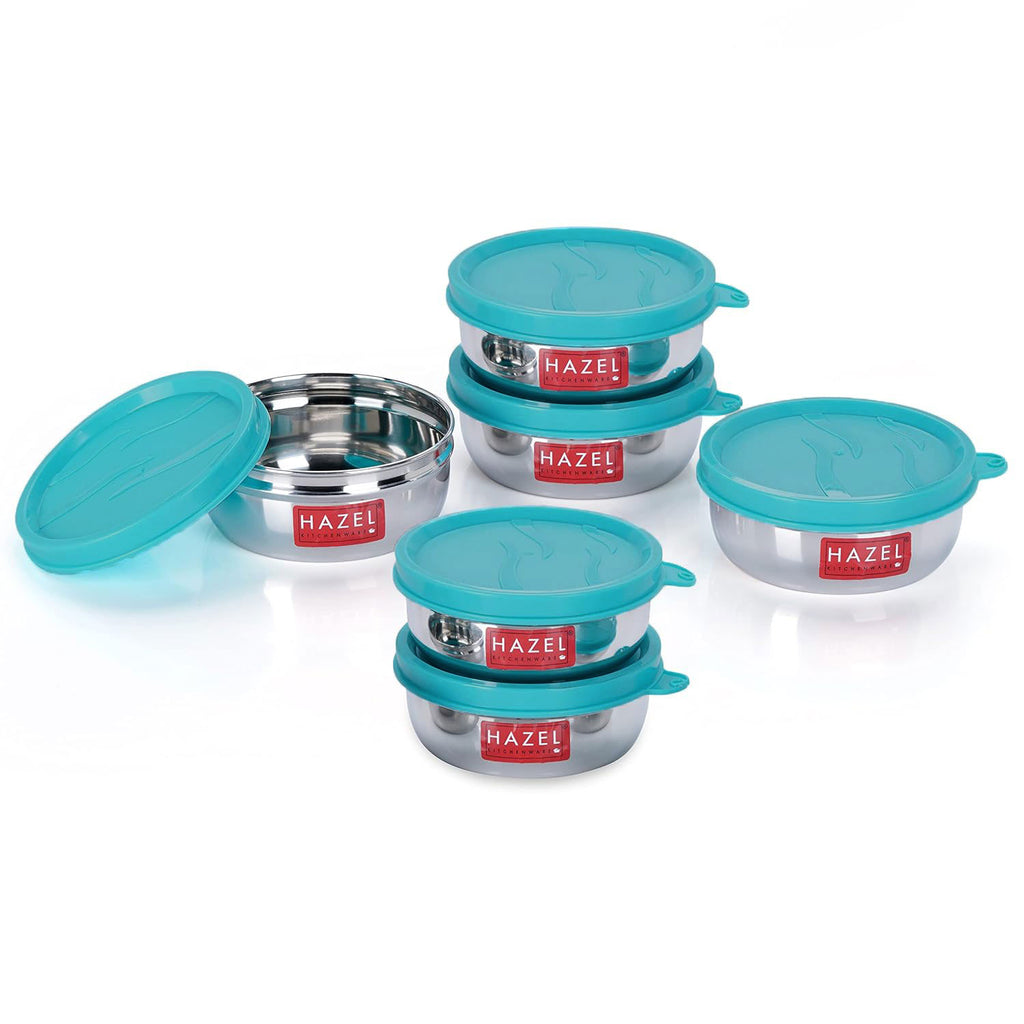 Stainless Steel Airtight Containers for Kitchen Storage– 150 ML (Set of 6) |Tiffin Box