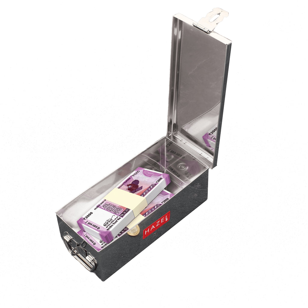 Stainless Steel Cash Box & Jewellery Organizer with Lock, Set of 2