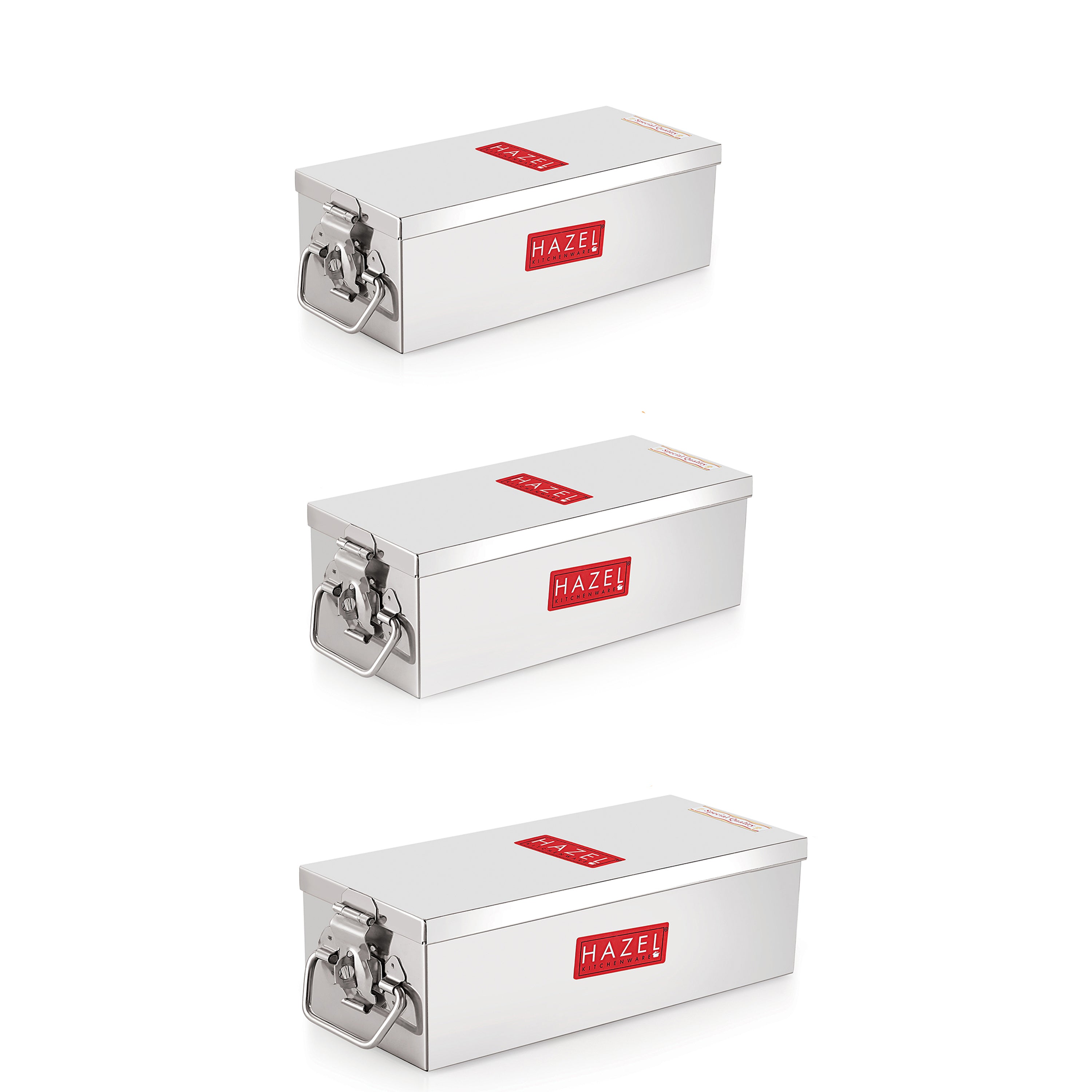 Stainless Steel Cash Box & Jewellery Organizer with Lock, Set of 3