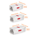 Stainless Steel Cash Box & Jewellery Organizer with Lock, Set of 3