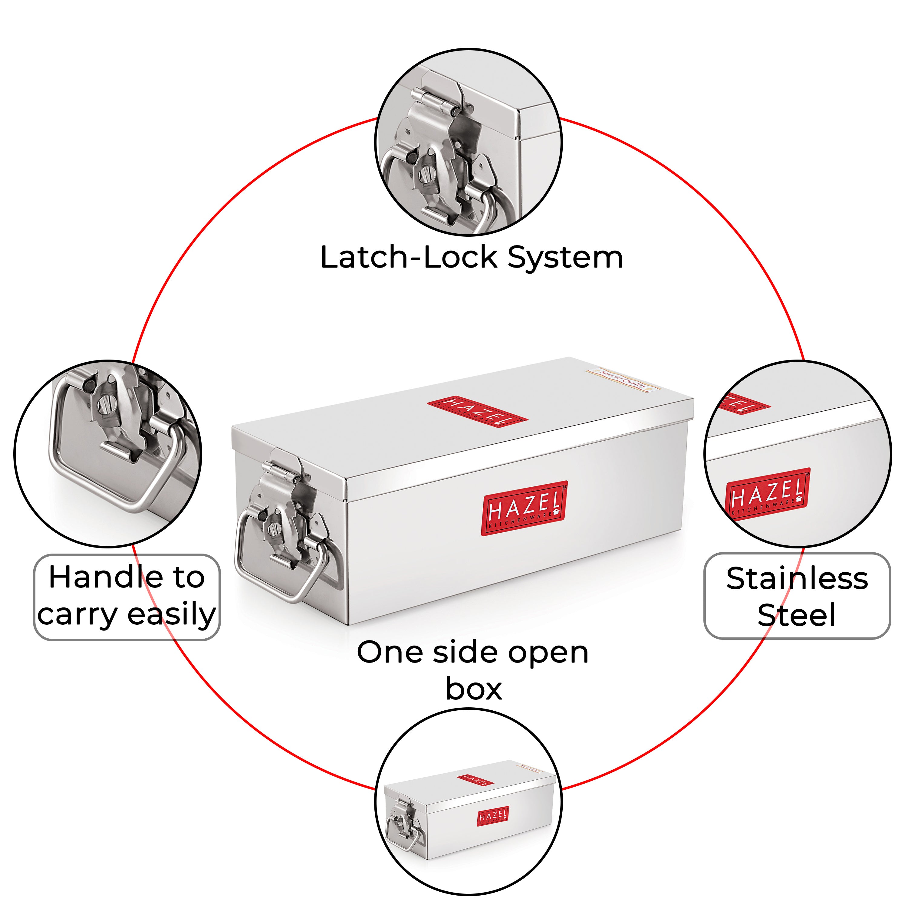 Stainless Steel Cash Box & Jewellery Organizer with Lock, Set of 3