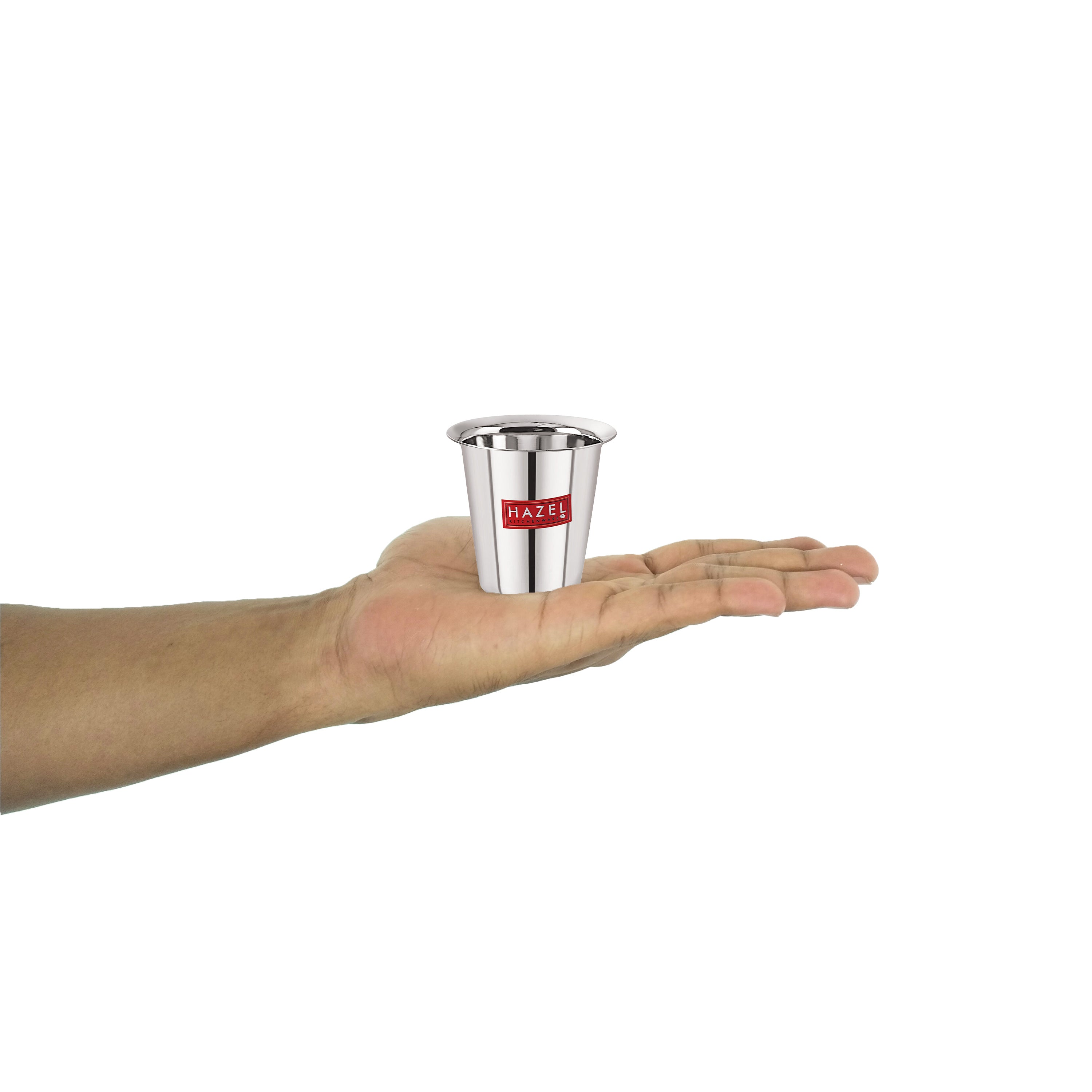 Stainless Steel Tea Glasses, Unbreakable Drinking Glasses with Glossy Finish, 150 ml, Set of 6