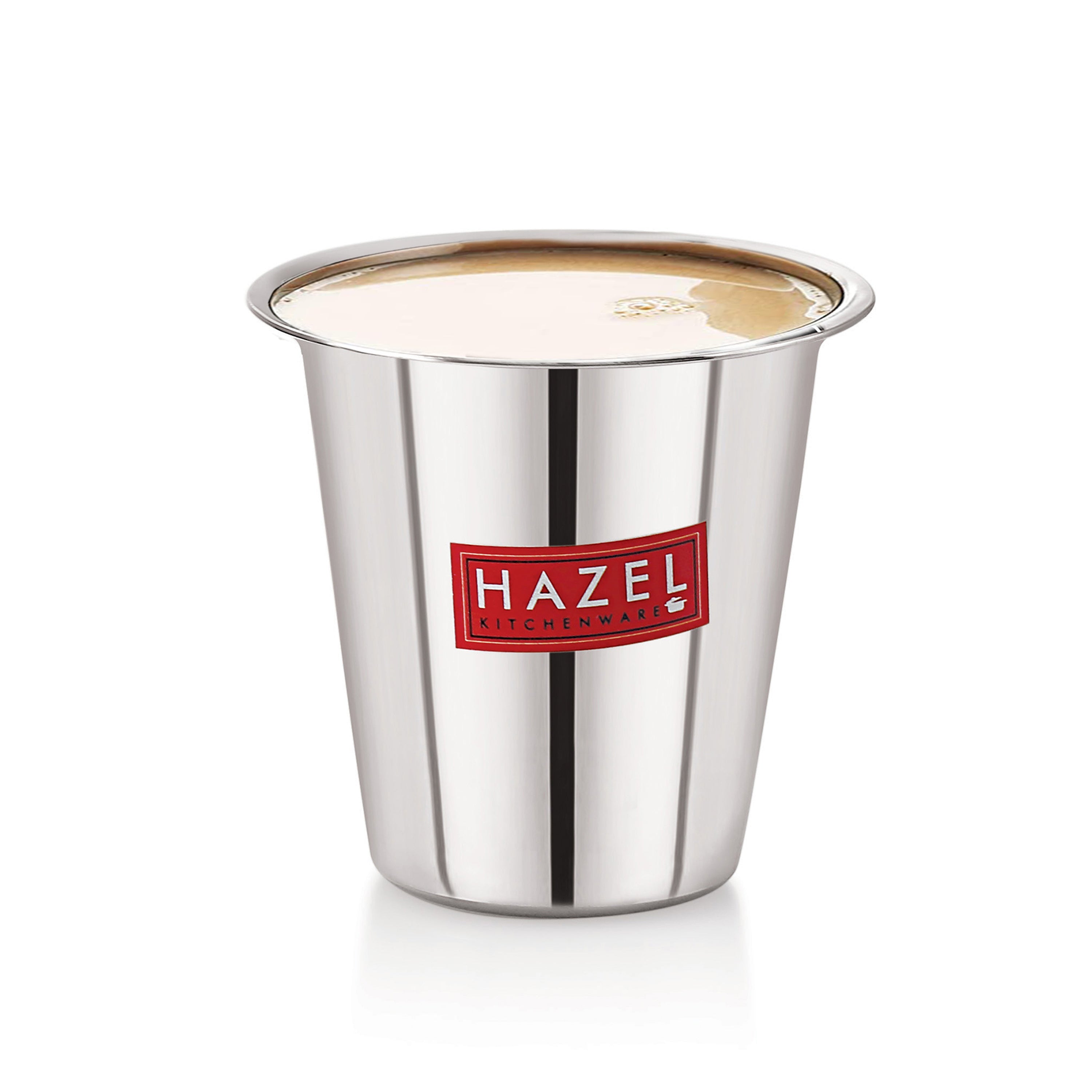 Stainless Steel Tea Glasses, Unbreakable Drinking Glasses with Glossy Finish, 200 ml, Set of 6
