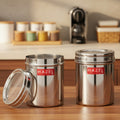 Stainless Steel Kitchen Container Set with See-Through Lid, 1100 ML, Set of 2
