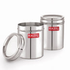 Stainless Steel Kitchen Container Set with See-Through Lid, 1100 ML, Set of 2