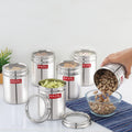 Stainless Steel Storage Container Set with See-Through Lid, 1100 ml, Set of 6