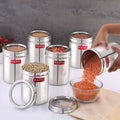 Stainless Steel Kitchen Storage Container Set with See-Through Lid, 1500ml, 6 pcs